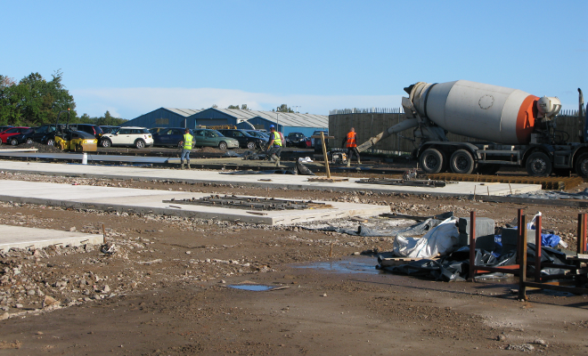 Pouring of Concrete Yard Slab
