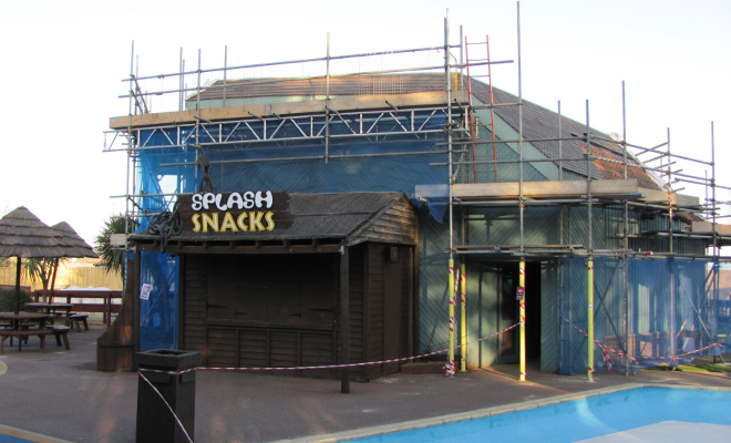 Scaffold erected on Pod 2