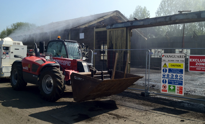 Mechanical Demolition on site using a Tele-Handler